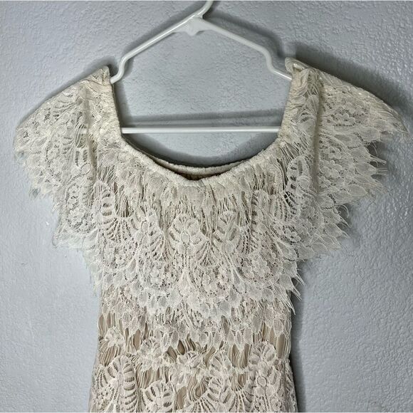 New! Rue21 Ivory White Lace Off Shoulder Romper Shorts Women SZ Small - Picture 6 of 10